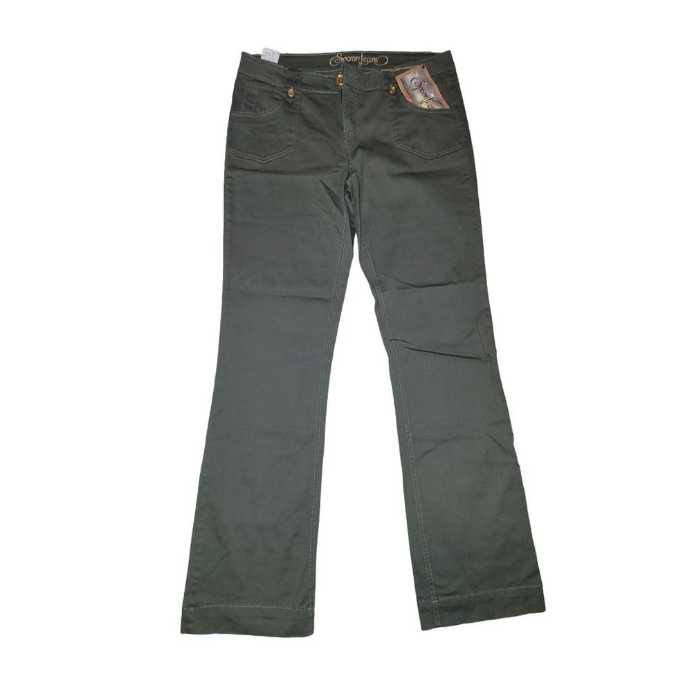 Spoon Jeans Vintage 90s Deadstock Olive Green Boot Cut Pants size 15 Tall